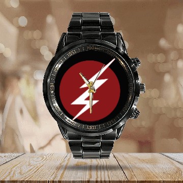 Discover The Flash | Lightning Bolt Logo Calendar Steel Band Watch