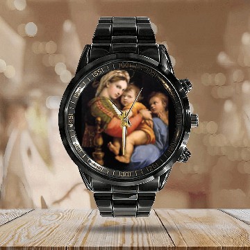 Discover Madonna Della Sedia Calendar Steel Band Watch
