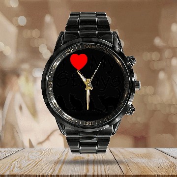 Discover I Love My FOUR Stray Cats Calendar Steel Band Watch