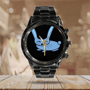 Discover Light blue bunny Calendar Steel Band Watch