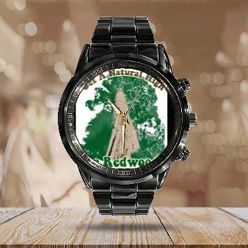 Discover Redwood Natural High Calendar Steel Band Watch
