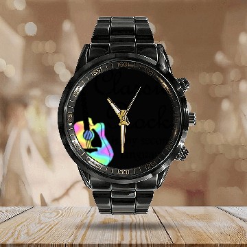 Discover Classic Rock is my second language Calendar Steel Band Watch