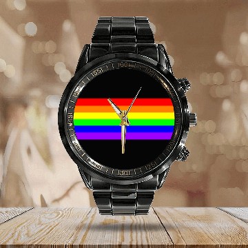 Discover Rainbow Gay Pride Royal Blue Sleeveless Sleeveless Calendar Steel Band Watch