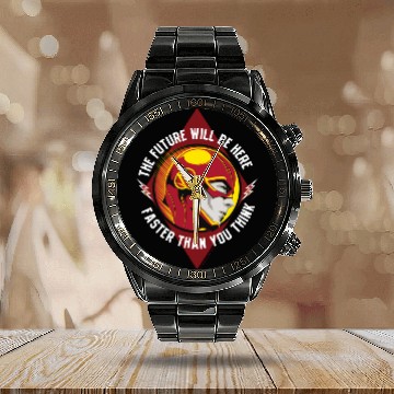 Discover The Flash | "The Future Will Be Here" Calendar Steel Band Watch