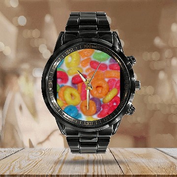 Discover Fruity Cereal Calendar Steel Band Watch
