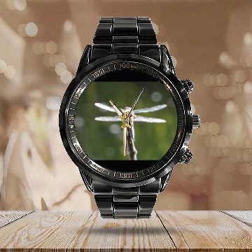 Discover Light grey dragonfly Calendar Steel Band Watch