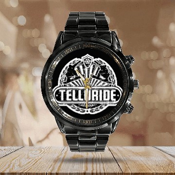 Discover Telluride Old Shield White Calendar Steel Band Watch