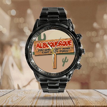 Discover Albuquerque Left Calendar Steel Band Watch