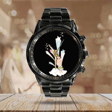 Discover PEBBLES™ Starburst Calendar Steel Band Watch