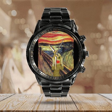 Discover Sock Monkey Scream white Calendar Steel Band Watch