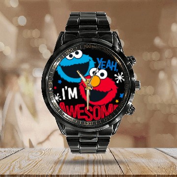 Discover Cookie Monster & Elmo | Yeah, I'm Awesome Calendar Steel Band Watch