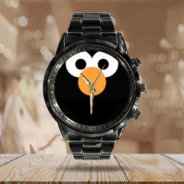 Discover Elmo Face Art Calendar Steel Band Watch