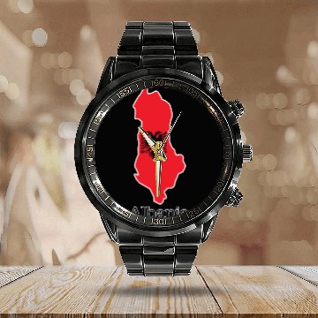 Discover Flags and countries Albania Polo Calendar Steel Band Watch