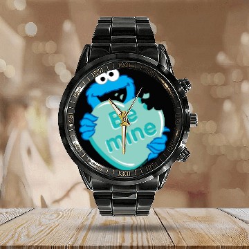 Discover Cookie Monster "Be Mine" Valentine's Heart Candy Calendar Steel Band Watch