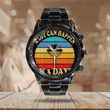 Discover A Lot Can Happen In 3 Days Easter Day, Retro Vinta Calendar Steel Band Watch