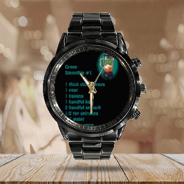 Discover Green Smoothie #1 -dark green Calendar Steel Band Watch