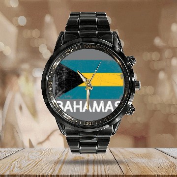 Discover Bahamian Flag Made In Bahamas Calendar Steel Band Watch
