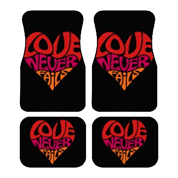 Discover Love Never Fails, Heart, Christian, Bible Verse Car Mats