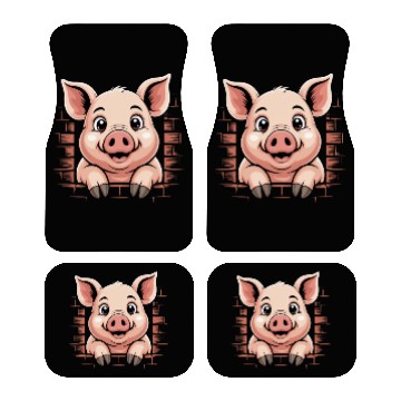 Discover Cute Pig With Big Eyes Car Mats