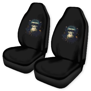 Discover Chimpanzee Monkey Portrait Car Seat Covers