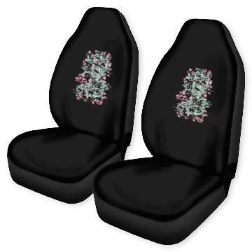 Discover Disney Mulan Mushu Floral Outline Zip Car Seat Covers