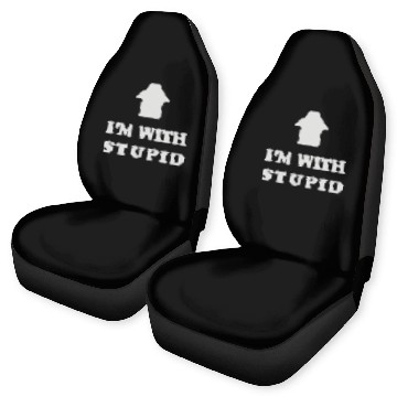 Discover Im With Stupid (2) Car Seat Covers