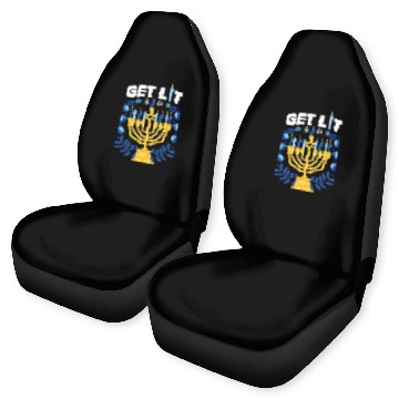 Discover Funny Ugly Hanukkah Sweater Lets Get Lit Menorah 298 Zip Car Seat Covers