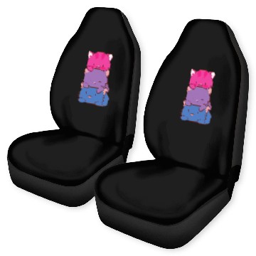 Discover Bisexual Pride Kawaii Kitty Cat Stack Anime Baseball Tees Car Seat Covers