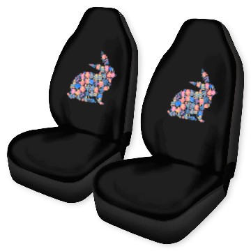 Discover Rabbits Cute Easter Egg Bunny Colorful Rabbit Easter Baseball Tees Car Seat Covers