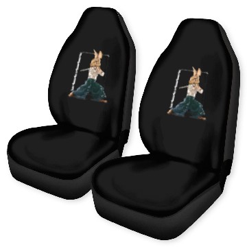 Discover FANCY ART RABBIT NINJA FIGHTER Baseball Tees Car Seat Covers