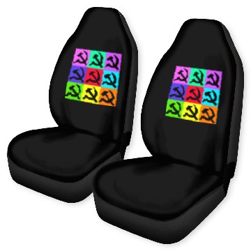 Discover Black Hammer and Sickle Communist Colorful Pop Art Car Seat Covers