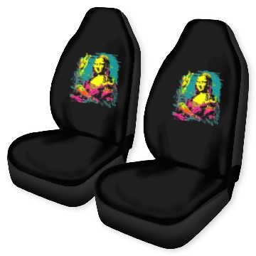 Discover Funny Mona Lisa Cool Retro Y2K EDM Mona Lisa Peace Sign Baseball Tees Car Seat Covers