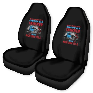 Discover Never Underestimate A Grumpy Old Trucker With Motorcycle Baseball Tees Car Seat Covers