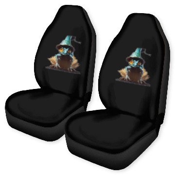 Discover Book Fun Anthromorphic Tiny Wizard Lizard Wizard Hat Magic Car Seat Covers