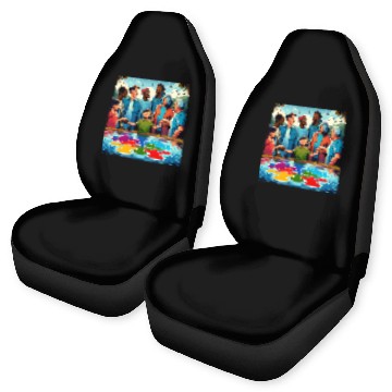 Discover Autism Puzzle Reflections Spectrum of Strength Support Wo 21 Car Seat Covers