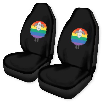 Discover Sheep Pet Rainbow Pride Flag Patterned Car Seat Covers