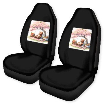 Discover Bear Pet Bear Having A Picnic Under A Tree Blanket Basket Fruits Car Seat Covers