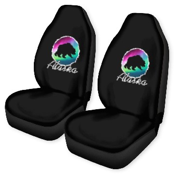 Discover Bear Pet Alaska Souvenir Alaskan Bear Northern Lights Car Seat Covers