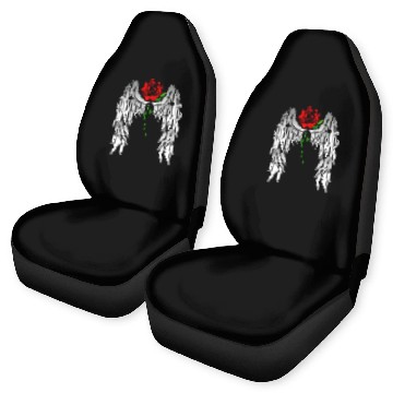 Discover Angel Wings Red Rose Baseball Tees Car Seat Covers