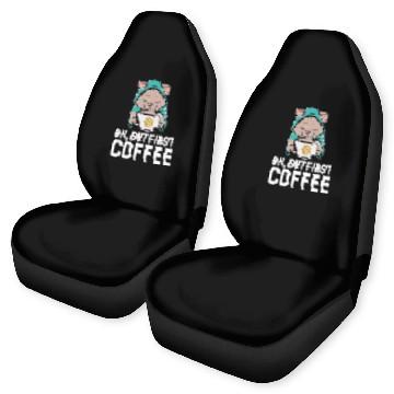 Discover Coffee Fun ok but first coffee cat Baseball Tees Car Seat Covers