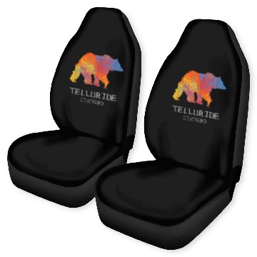 Discover Bear Pet Telluride Colorado with Painted Bear for Kids Car Seat Covers