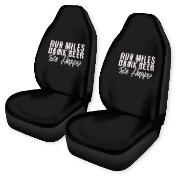 Discover Beer Fun Run miles Drink Beer Be happy cute runner running phrase Zip Car Seat Covers