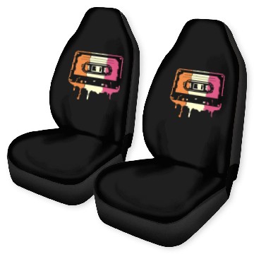 Discover Retro 80s Cassette Neapolitan Ice Cream Melting Cassette Car Seat Covers