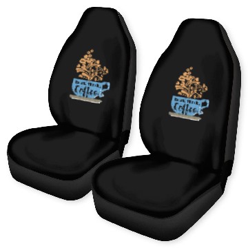 Discover Coffee Fun But First Coffee Blue Java Mug Car Seat Covers