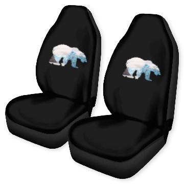 Discover Bear Pet Polar Bear Animal Double Exposure Realistic Wildlife Design Zip Car Seat Covers