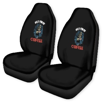 Discover Coffee Fun But First Coffee Grim Reaper Baseball Tees Car Seat Covers