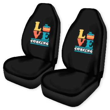 Discover Love Curling Curler Sport Lover Curling Stone Baseball Tees Car Seat Covers
