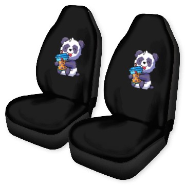 Discover Panda Pet Boba Tea Bubble Tea Kawaii Theme Cute Panda Smile Car Seat Covers