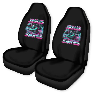 Discover 80s Vaporwave Jesus Saves Volleyball Zip Car Seat Covers
