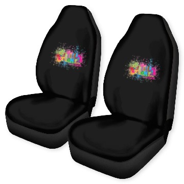 Discover Downtown Georgia Art Native Atlanta Skyline Paint Splatter Car Seat Covers